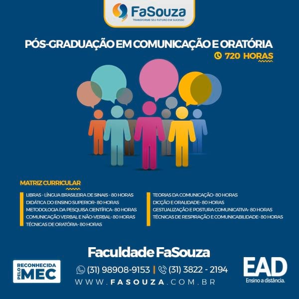 Faculdade FaSouza - Comunicação e Oratória 360 horas