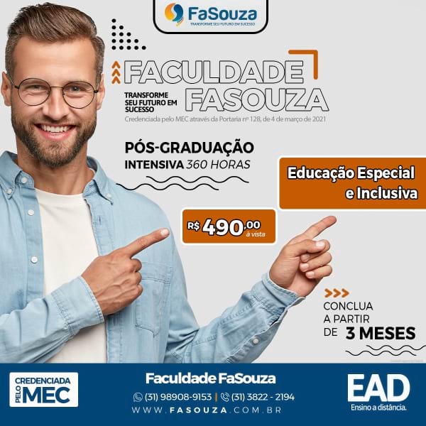 Faculdade FaSouza - Educação Especial e Inclusiva 360 horas